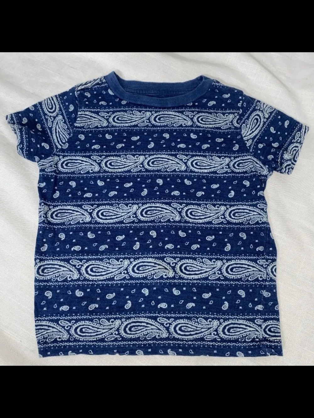 Gymboree Navy Blue Paisley Stripe Short Sleeve Tee